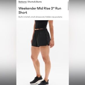 Athleta Weekenders Run Short 3”